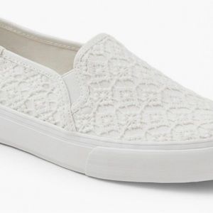Keds® Double Decker Slip-On Sneakers – Crochet White